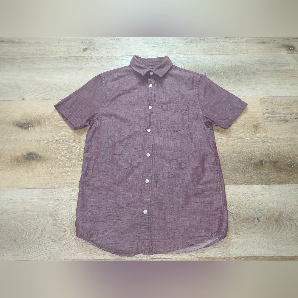 urban pipeline Burgundy Short Sleeve Button-Up Shirt Sz S